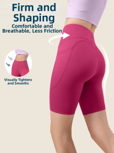 Mid-length High Waist Buttock-lifting Yoga Shorts for Running and Cycling