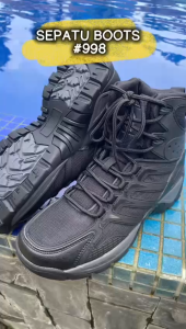 Sepatu Gunung Pria Fashion Mens Boots Comfortable High-top Boots Outdoor Non-slip Hiking Boots Lightweight Men Desert Boots Motorcycle Boots Ringan #804 Warna Hitam