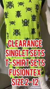 CLEARANCE OFFER PLAYSET BUDAK FUSIONTEX SIZE 2-12 BAJU BUDAK BOYS SINGLET SETS SELUAR PENDEK BUDAK 100% COTTON