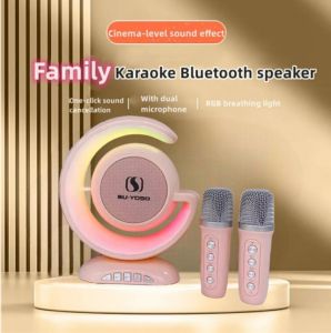 YS-110 KTV Home Karaoke Bluetooth Speaker with Wireless Dual Microphones 3D Stereo Surround Sound Bass Multi Function