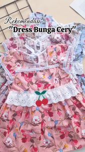 Dress Bayi (0-9Bulan) Baju Bayi Perempuan 1 set Bando Bintik Bunga Lucu