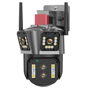 Camera Wifi LOFAM 8K Với 4 Ống Kính 16MP PTZ Zoom Quang Học 10X Tầm Nhìn Ban Đêm Màu Camera An Ninh Ngoài Trời Camera Giám Sát Video IP