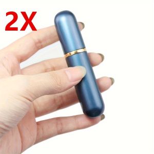 2pcs Nasal Inhalers for Essential Oils Aromatherapy Blank Aluminum Tubes 5ml Refillable Bottles with Replacement Wicks