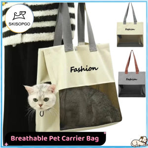 SKISOPGO Breathable Pet Carrier Bag Handheld Shoulder Tote Bag For Small Medium Dogs Cats Oxford Canvas Portable Outdoor Travel Pack