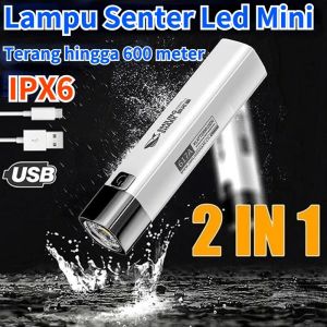 Mini Senter Smiling Shark Asli Rechargeable Outdoor Long-Range