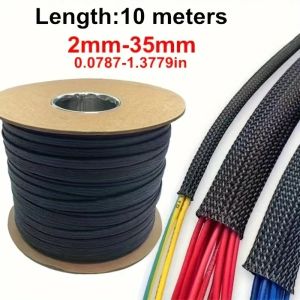 10m /32.8 British Ruler Pet Expandable Woven Mesh Casing Black Flexible Wire Mesh Sleeve Tv Audio Pc Wire Protection Pet Food Bite