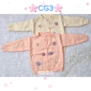 Cardigan Anak & Bayi Motif Bunga: Outer Baby Perempuan CG3 Lyme