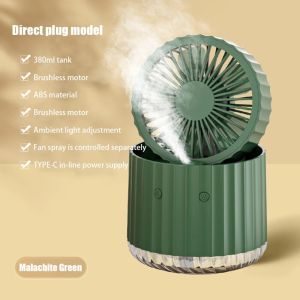 Humidifier fan Portable Air Conditioner Fan Mini Personal Evaporative Air Cooler with 3 SpeedsLED LightTiming Functio 3IN1