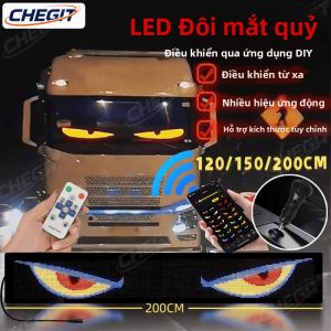 Đèn LED Panel Pixel Điều Khiển Bằng Ứng Dụng Kiểu Mắt Quỷ Cỡ Lớn Cho Xe Tải Có Điều Khiển Từ Xa Gấp Gọn Được 12V Ánh Sáng Mềm Mại Có Chức Năng Cuộn Cho Kính Chắn Gió