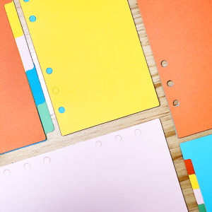 Colorful Index Page Divider Paper Vertical Layout Notebook Standard 6-Hole Punch Loose Leaf Refill for Bullet Journal