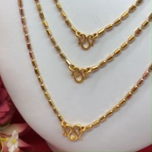 สร้อยคอทองสามกษัตริย์ 3K ลายไข่เป็ด ความยาว 18 20 24 นิ้ว งานสวย สร้อยแฟชั่น งานชุบ ทำจากทองเหลือง ใส่ได้ทุกโอกาส