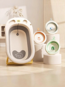 SHI YUE JIE JING | Foldable Large Newborn Baby Bath Tub