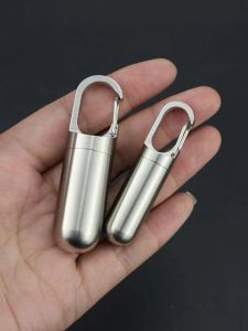 304 Stainless Steel Portable Pill Box Suxiao Jiuxin Pills Small Medicine Bottle Portable Mini Waterproof Moisture-Proof Keychain Medicine Box
