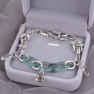 Retro 925 Silver Lavish Womensanket Charm Anklet Lucky Wealth AT26 Engraving Ankle Decorations AT52 Chinese Style Ethnic FXX81