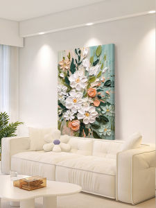 Dafen Village Oil Painting Floor Painting Cream Style Living Room Decorative Painting Florals Entrance Painting Sofa Back Wall Mural