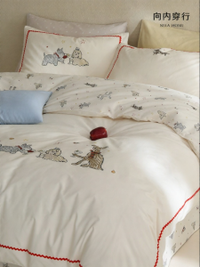 NELA HOME | All Season Cotton Sateen Duvet Cover Set Thick Fleece Cartoon