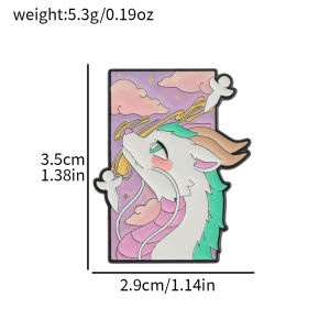 Bandai | Cute Cartoon Fantasy Beast Enamel Pin Brooch Colorful Rectangle Art Style Lapel Badge for Backpack And Clothing Decor Ideal Fan