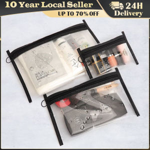 Black Transparent PVC Cosmetic Bag Waterproof Clear Makeup Pouch Women Makeup Organizer Toiletry Bag Travel Storage Bag