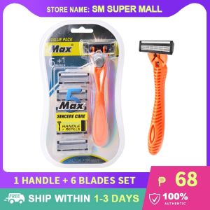 Comfort Shaver: Stainless Steel Men's 1+6 Shaving Set & 5-Layer Induction Blade