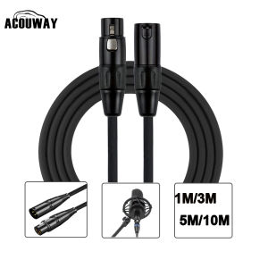 สายไมโครโฟน XLR ตัวผู้สายลำโพง DMX LEDs สำหรับเครื่องผสมเครื่องขยายเสียง 3 Pin 1ม./3ม./5ม./10ม