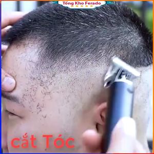 Tông đơ cắt tóc bấm viền sạc điện kiêm máy cạo râu dùng pin sạc