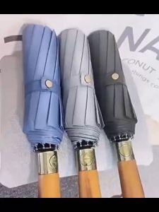 Ô Dù Mini Gấp Gọn Omaika Tay Cầm Gỗ Tự Động Che Nắng Che Mưa Chống Tia UV 16 Nan Chất Lượng Cao Thiết Kế Sang Trọng