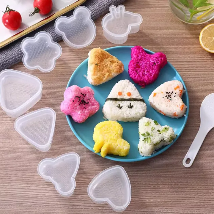 Cartoon shape plastic triangle rice ball mold for Baby Food Rice Roll ...