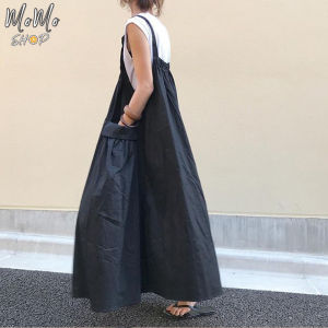 Cross-Border Casual Suspender Skirt Outfit Mid Length Long Length Large Pocket over-the-Knee Age Reducing Pure Cotton Pocket Cute Japanese Style Suspender Dress
