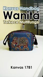 Tas selempang kanvas tenun motif 2 sisi tas thailand gambar gajah qualitas premium bahan tebal dan jahitan rapi Slingbag 1786