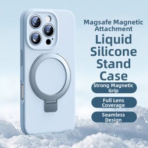 KAIHUI | Magnetic iPhone Case with Kickstand and Full Body Protection Liquid Silicone