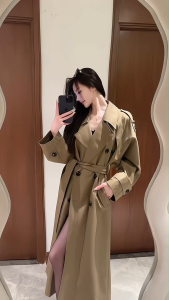 Áo Khoác Nữ Mùa Đông Sang Chảnh Kiểu Dáng Măng Tô Màu Beige Thanh Lịch Siêu Quyến Rũ