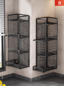 ชั้นวางเครื่องปรุงรส 3 ชั้น ไม่ต้องเจาะผนัง ช่องเก็บของสำหรับหัวหอม กระเทียม ตะไคร้ ชั้นวางของในครัวแบบจัดระเบียบและทันสมัย