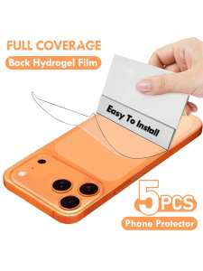 5Pcs Back Hydrogel Film Compatible With IPhone 17 Pro Max/Air/16/16e/16 Pro Max/15/14/11/13/12/11/Pro Max/Plus/XS Max/X/XR