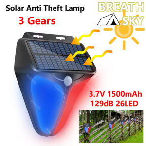 Solar Power Alarm Lamp Security System Warning Indicator Theft Flash Light LED Strobe Motion Sensor Safety Light Anti Theft Lamp