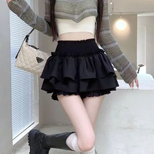 High Waist Solid Color Puffy Short Skirt Womens Pure Color Cake Skirt Street Style A-Line Mini Skirt Spring Summer 2025
