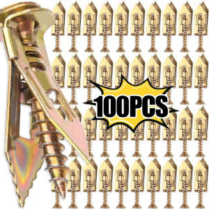 【XZxinzhan】100PCS Self Drilling Drywall Anchors with Screws Heavy Duty Zinc Plated Metal Expansion for Photo Frames Wall TV Shelf Straps