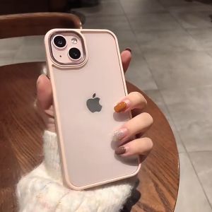 ตรงกล้องตกแต่งด้วยอลูมิเนียม ขอบสีผิวด้าน เคสไอโฟน iPhone 14/13/12/11 Pro/Max/7/8/Plus/เคสไอโฟน 11/11Pro/11Promax พลัส Plus