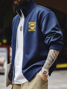 MADEN | American Retro Embroidered Breathable Color Blocking Loose Sport Jacket Male Fall