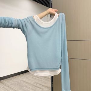 La Chapelle | Color Blocking Two-Piece Long Sleeve T-Shirt Womens Spring-Autumn New Arrival
