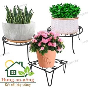 DSKCVT - đế sắt kê chậu hoa chắc chắn khung chân dầy 5 li sơn tĩnh điện chịu lực từ 70kg mẫu vuông tròn size 21x10cm