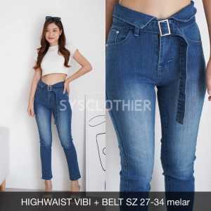 Celana Jeans Wanita HW Vibi + Belt - SYS CLOTHIER