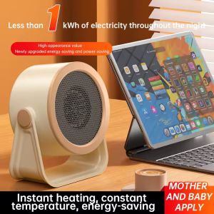 Portable Smart Desktop Heater Home Office Adjustable Warmth and Intense Heating US/EU 90° Adjustable Angle Hot Air Blower Mini Fan