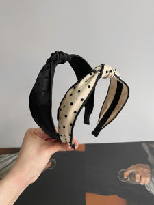 Xiaolangjia South Korea Net Red Wave Point Headband Female Easiest for Match Spring and Summer Outing Super Fairy Headband Sweet Elegance Hairpin with Broad Edge
