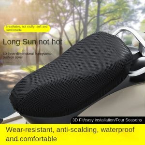 Breathable 3D Mesh Motorcycle Seat Cover Pad Moped Motorbike Scooter Black Seat Covers Cushion Anti-Slip Cover Grid Seat Cover