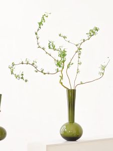 210. Premium Glass Vase Olive Green French Vintage Handmade Niche Art Phalaenopsis Flower Vase Living Room Ornament POT1131