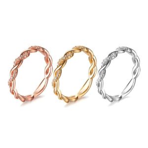 แหวนหมั้นคริสตัลอินเทรนด์แหวนกางเขนเรขาคณิตแหวนแต่งงานแบบเรียบง่ายเครื่องประดับสำหรับผู้หญิงขนาด6-10