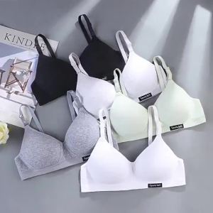 New Simple Cotton Girl Bra Underwear Student Bra Teen Thin Section Without Steel Ring Comfortable Sleep Bra Sports Vest