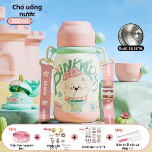ZSVIP | Cốc Cách Nhiệt Trẻ Em Tiện Lợi 316 Thép Không Gỉ Có Ống Hút