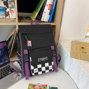 Large Capacity School Backpack for Girls High School Freshman Double Shoulder Korean Japanese Style Nylon Material Waterproof