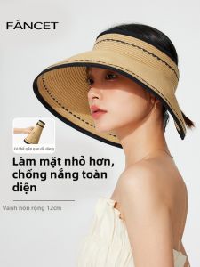 FANCET | Sun Protection Large Brim Foldable Straw Hat